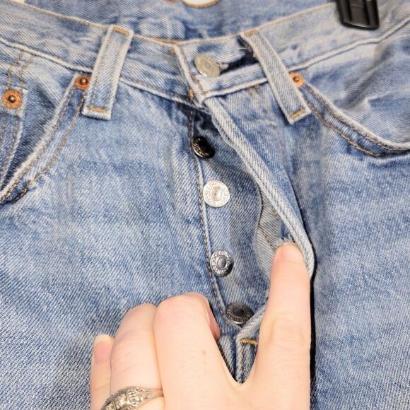 Levi's 501 Distressed Skinny Jeans 26 28 - Picture 4 of 12